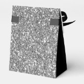 Elegante zwarte zilveren glans monogram naam schri bedankdoosjes (Achterkant)