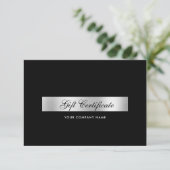 Elegante zwarte zilveren QR-code cadeaubewijs (Staand voorkant)