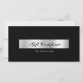 Elegante zwarte zilveren QR-code cadeaubon (Voorkant)