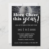 Elegante zwarte zilveren witte oudejaarsavond brui kaart (Voorkant)