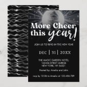 Elegante zwarte zilveren witte oudejaarsavond brui kaart (Voorkant / Achterkant)