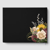 Elegante zwarte zonnebloemen bruiloft gastenboek (Achterkant)