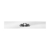 Elegante zwarte zwanen bruiloft uitnodigingen wikkel (Vlak)