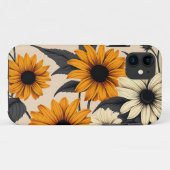 Elegante zwartogige Susans op bruin Case-Mate iPhone Case (Achterkant (horizontaal))