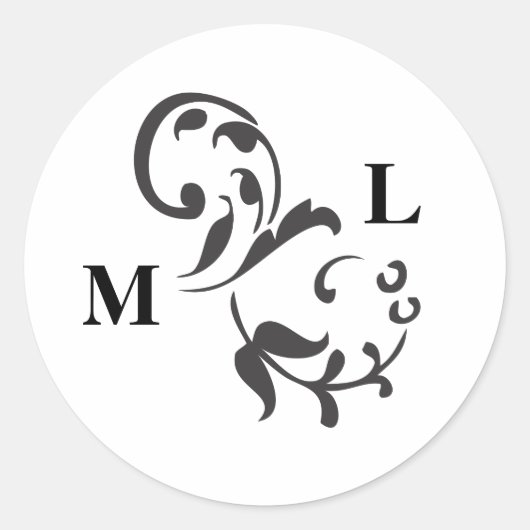 Elegante zwenkring envelop afdichting ronde sticker (Voorkant)