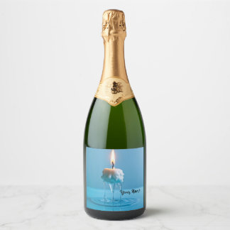 Elegante Zwevende Kaars Sparkling Wijnetiket