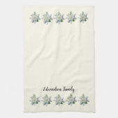 Elegante Zwitserse edelweiss bloem monogram naam Theedoek (Verticaal)
