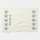 Elegante Zwitserse edelweiss bloem monogram naam Theedoek (Horizontaal)