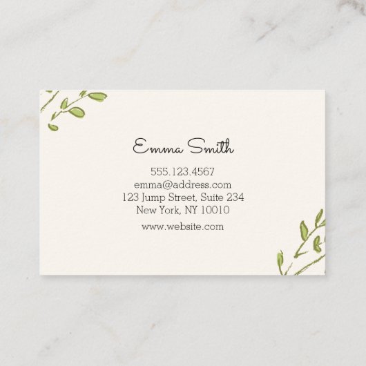 Eleganter Blumenkranz Visitekaartje (Achterkant)