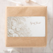 Eleganter Papercut Schmetterling mit Blumenrahmen Etiket (Insitu)