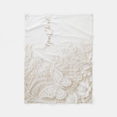 Eleganter Papercut Schmetterling mit Blumenrahmen Fleece Deken (Voorkant)