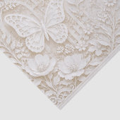 Eleganter Papercut Schmetterling mit Blumenrahmen Tissuepapier (Detail)