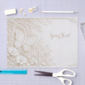 Eleganter Papercut Schmetterling mit Blumenrahmen Tissuepapier (Craft)