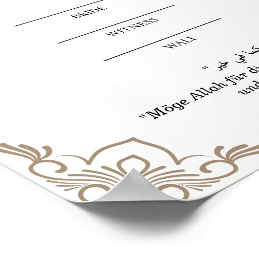 Eleganter Rahmen Muslimische Nikah Zertifikat Poster (Hoek)
