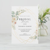 Elegantes Brautparty Boho Einladung Kaart (Staand voorkant)