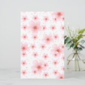 Elegantes Briefpapier mit Kirschblüten und Herzen (Staand voorkant)