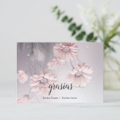 Elegantes flores de margarita rosa bedankkaart (Staand voorkant)