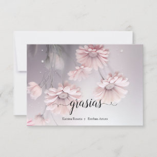 Elegantes flores de margarita rosa bedankkaart