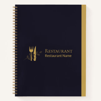 Elegantes Gourmet-Logo mit goldenem Besteck Notitieboek