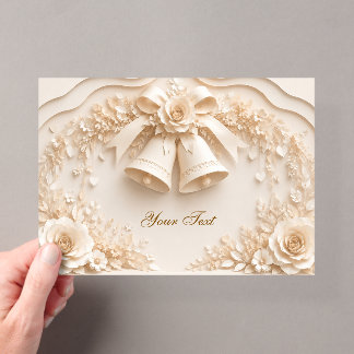 Elegantes Hochzeitsdesign mit Glocken und Rosen Acryl Uitnodigingen