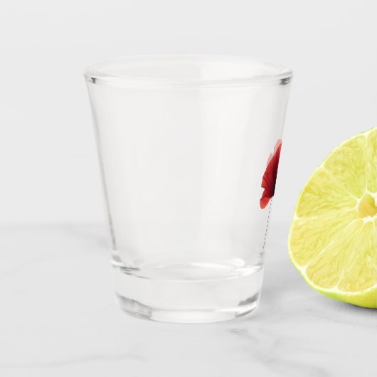 Elegantes Mohnblumen Glaswaren Shot Glas (Links)