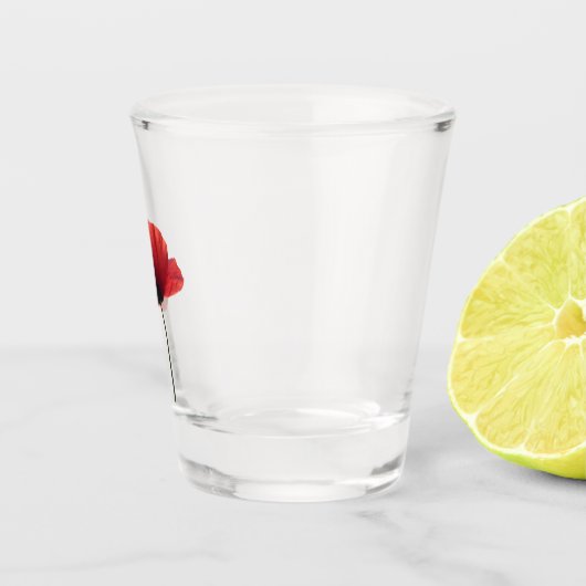 Elegantes Mohnblumen Glaswaren Shot Glas (Rechts)