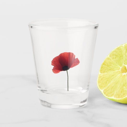 Elegantes Mohnblumen Glaswaren Shot Glas (Voorkant)