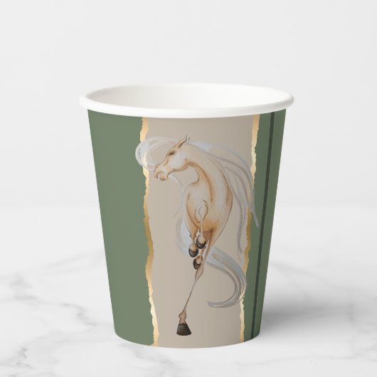 Elegantes Pappgeschirr mit edlem Pferdemotiv Papieren Bekers (Voorkant)