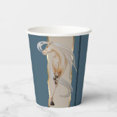 Elegantes Pappgeschirr mit edlem Pferdemotiv Papieren Bekers (Achterkant)