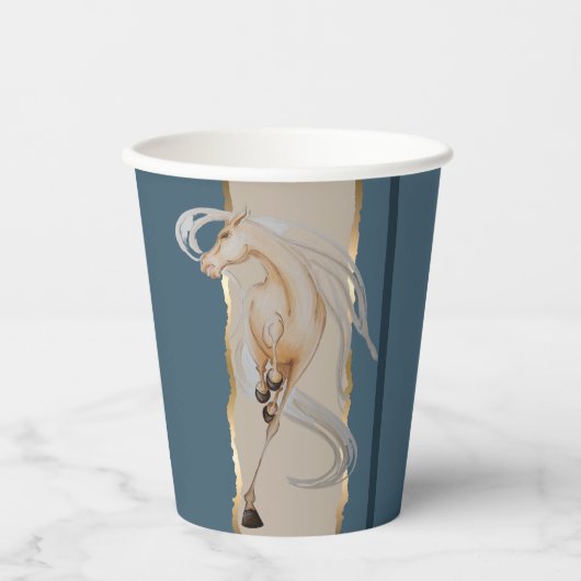 Elegantes Pappgeschirr mit edlem Pferdemotiv Papieren Bekers (Voorkant)