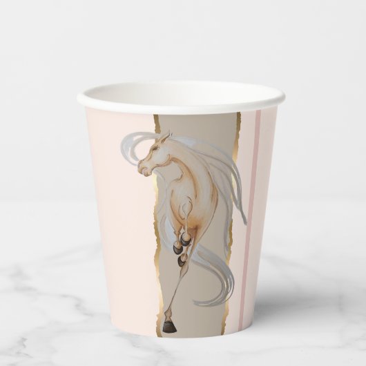Elegantes Pappgeschirr mit edlem Pferdemotiv Papieren Bekers (Voorkant)