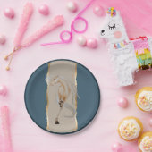 Elegantes Pappgeschirr mit edlem Pferdemotiv Papieren Bordje (Feest)