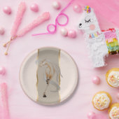 Elegantes Pappgeschirr mit edlem Pferdemotiv Papieren Bordje (Feest)