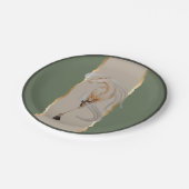 Elegantes Pappgeschirr mit edlem Pferdemotiv Papieren Bordje (Gekanteld)