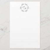 Elegantes Personalisierbares Monogramm-Kranz Brief Briefpapier (Voorkant)