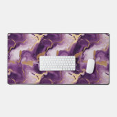 Elegantes vetas doradas y moradas bureaumat (Keyboard & Muis)