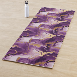 Elegantes vetas doradas y moradas yogamat