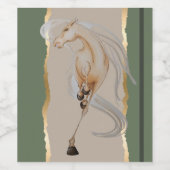 Elegantes Weinetikett mit edlem Pferdemotiv Wijn Etiket (Enkel label)