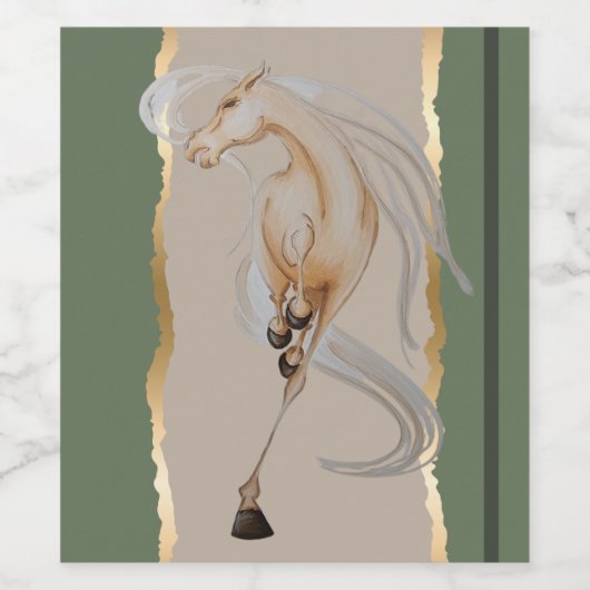 Elegantes Weinetikett mit edlem Pferdemotiv Wijn Etiket (Enkel label)