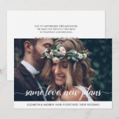 Elegantezelfde liefde nieuwe plannen datumwijzigin aankondiging (Voorkant / Achterkant)
