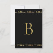 ElegantGold Monogram Damask Hartelijk dank Bedankkaart (Voorkant)
