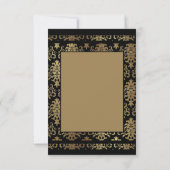 ElegantGold Monogram Damask Hartelijk dank Bedankkaart (Achterkant)