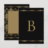 ElegantGold Monogram Damask Hartelijk dank Bedankkaart (Voorkant / Achterkant)