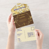 Elegantie Aardse kleuren Bruiloft All In One Uitnodiging (Afscheurbaar)