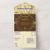 Elegantie Aardse kleuren Bruiloft All In One Uitnodiging (Binnen)