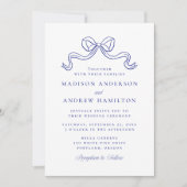  Elegantie Antiek Blauwe Boog Bruiloft Kaart (Voorkant)