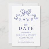  Elegantie Antiek Blauwe Boog Bruiloft Save The Date (Voorkant)