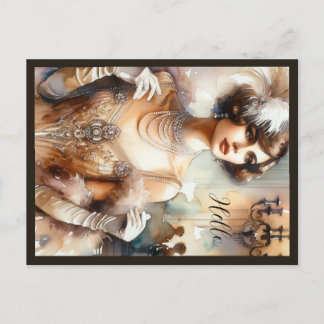  Elegantie Art Deco Briefkaart