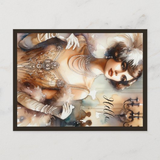 Elegantie Art Deco Briefkaart (Voorkant)