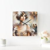 Elegantie Art Deco Lady Wandklok (Huis)